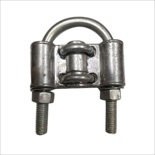 Deadend clamps anchoring cables at end poles
