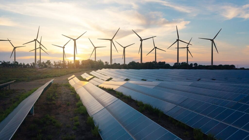 Solar and wind systems supporting energy sustainability