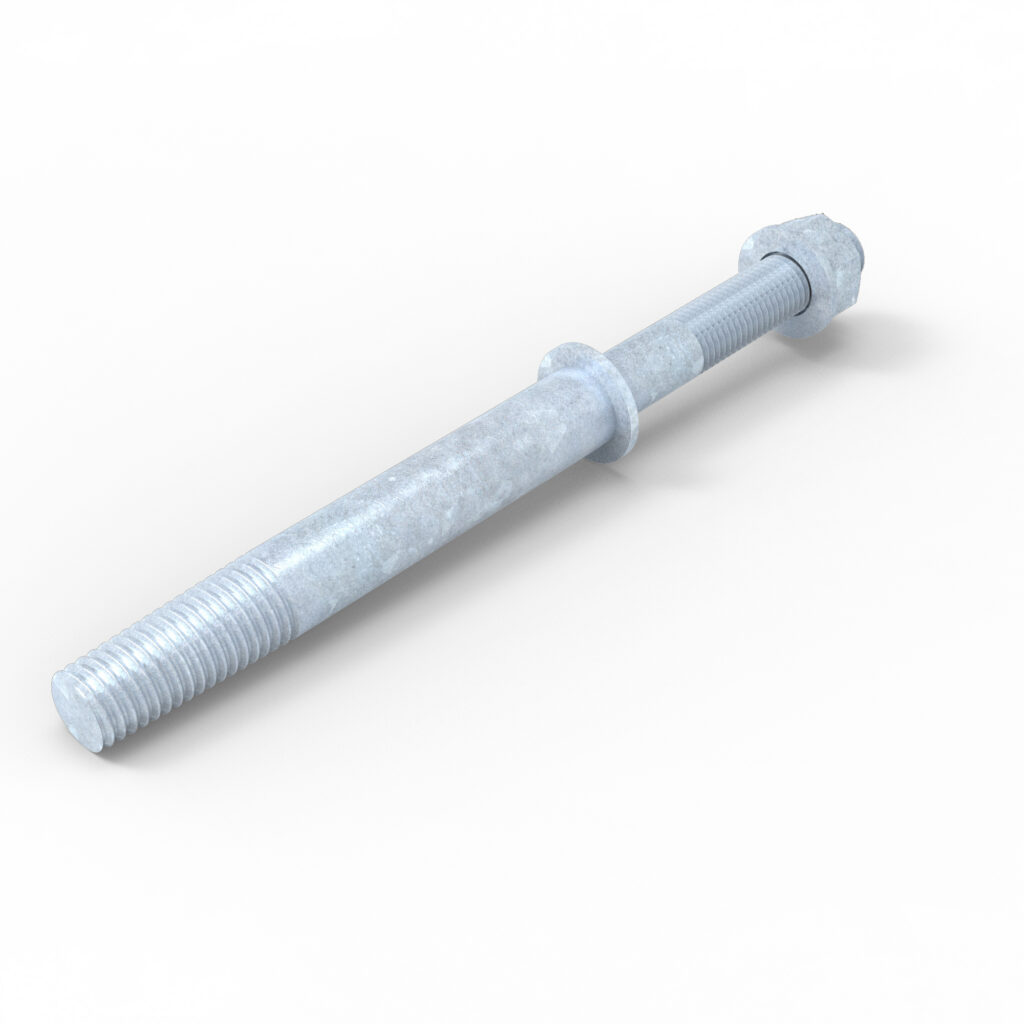 Crossarm insulator pins provide stale attachment for insulators