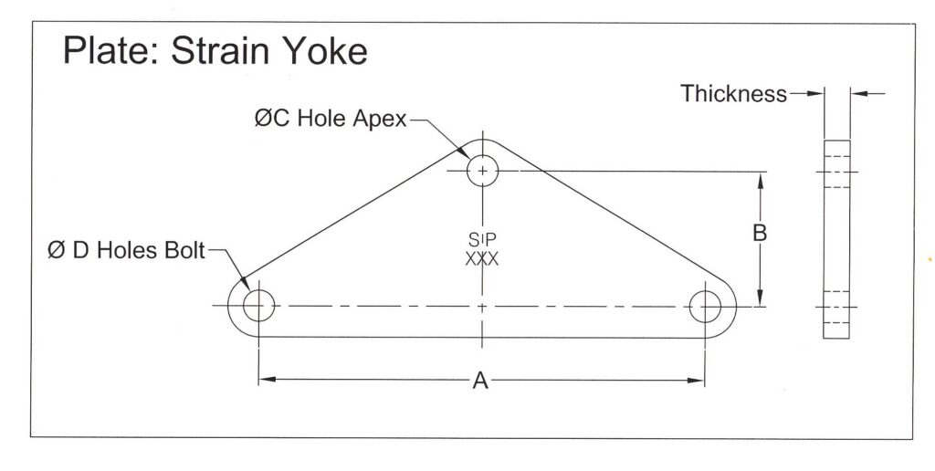 Specifications for the strain yoke plates