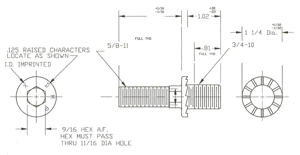 Line post stud specifications